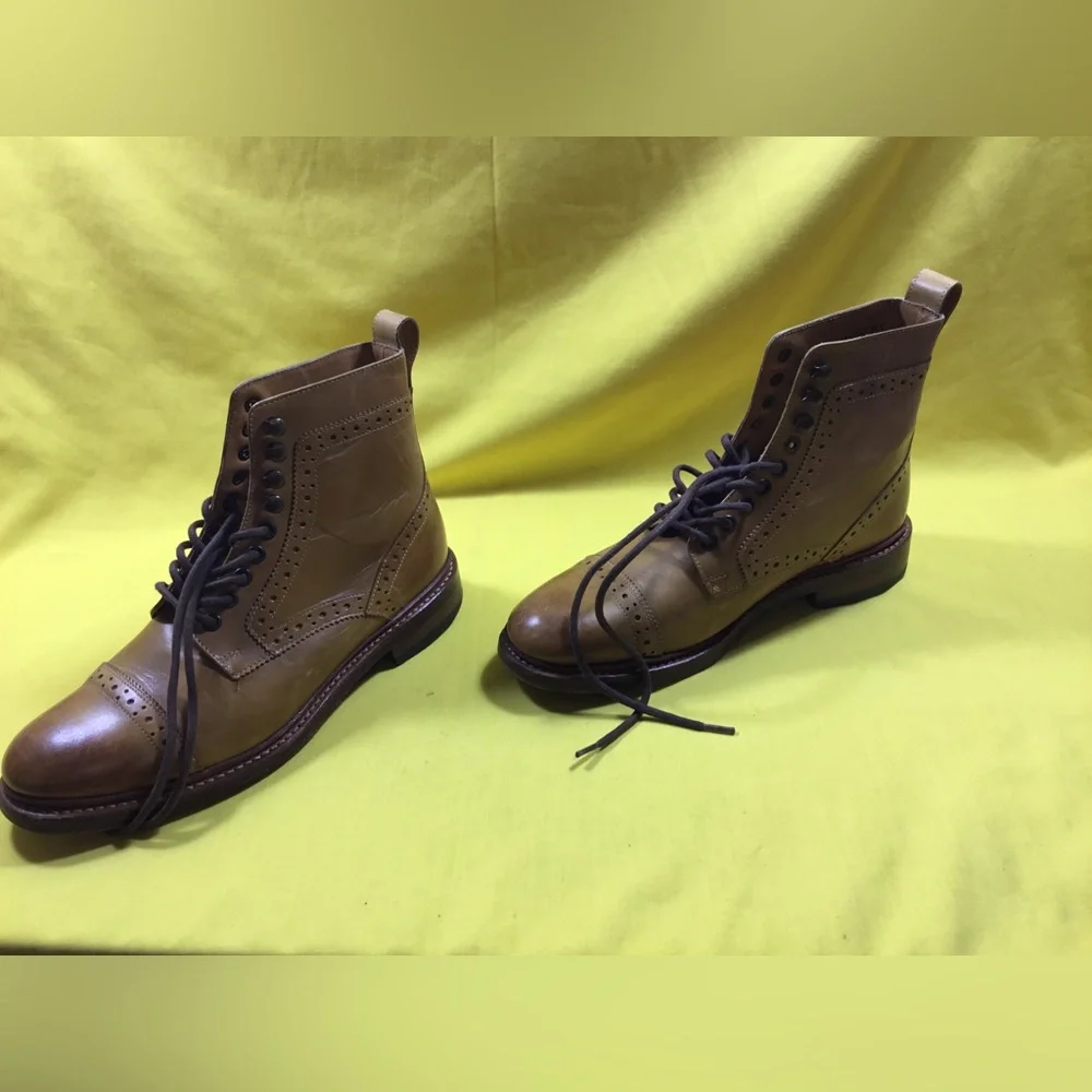 Stacy Adams Men’s Brockton Cap Toe Lace Boot 7 1/2 Brown/Tan